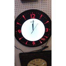 OkaeYa Round wall clock black color with light